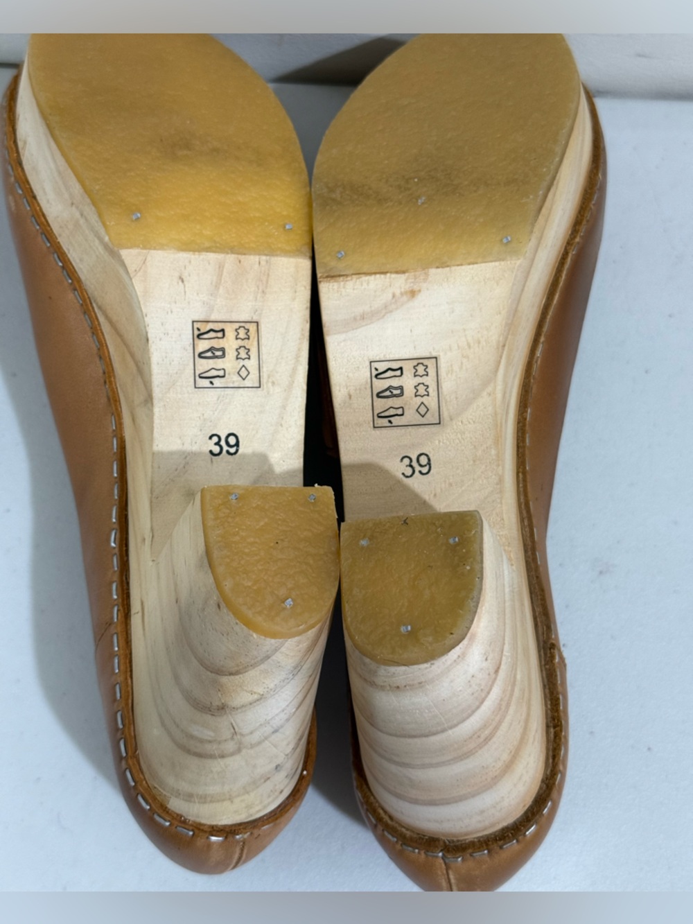 Free People Cognac Leather Platform Clog Mules - Picture 3 of 10